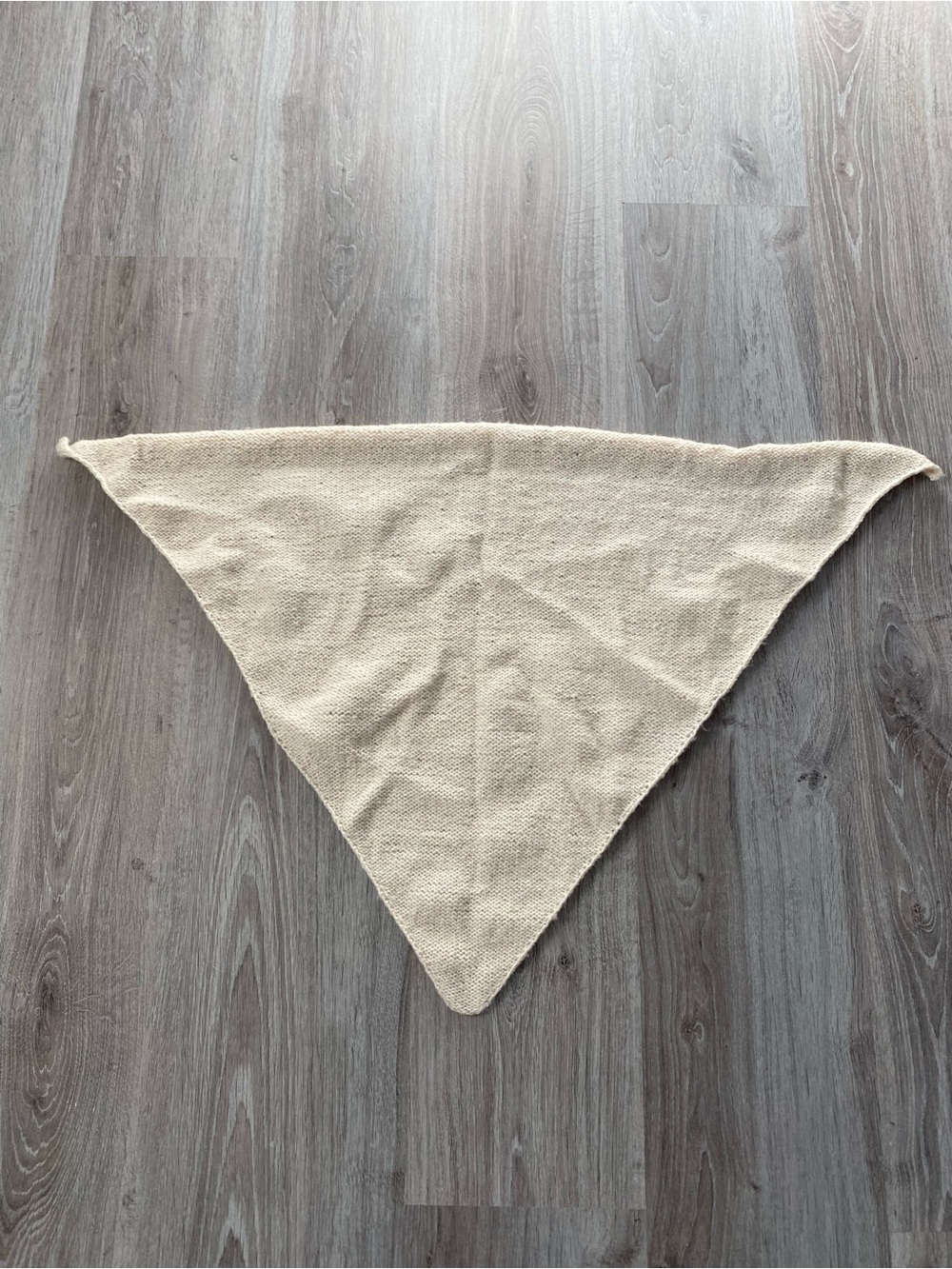 Hand Knit Wool Triangle Scarf